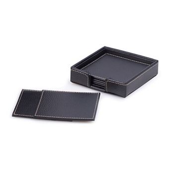 6 pc Leather Coaster Set