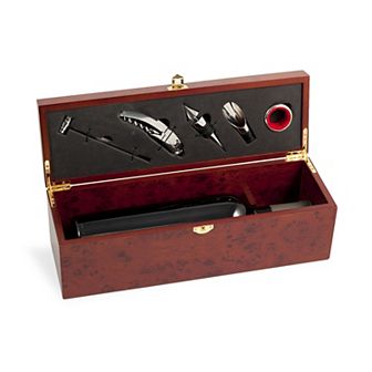 Wine Bottle Gift Box with 5 pc Bar Set