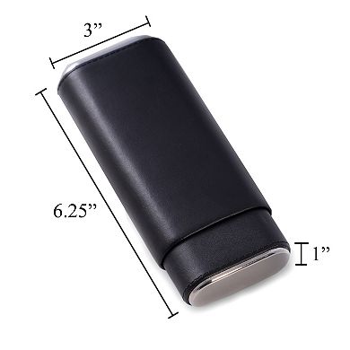 Leather Telescoping Triple Cigar Case