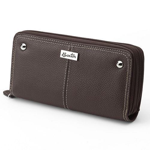 Buxton Westcott Slim Double-Zip Leather Wallet