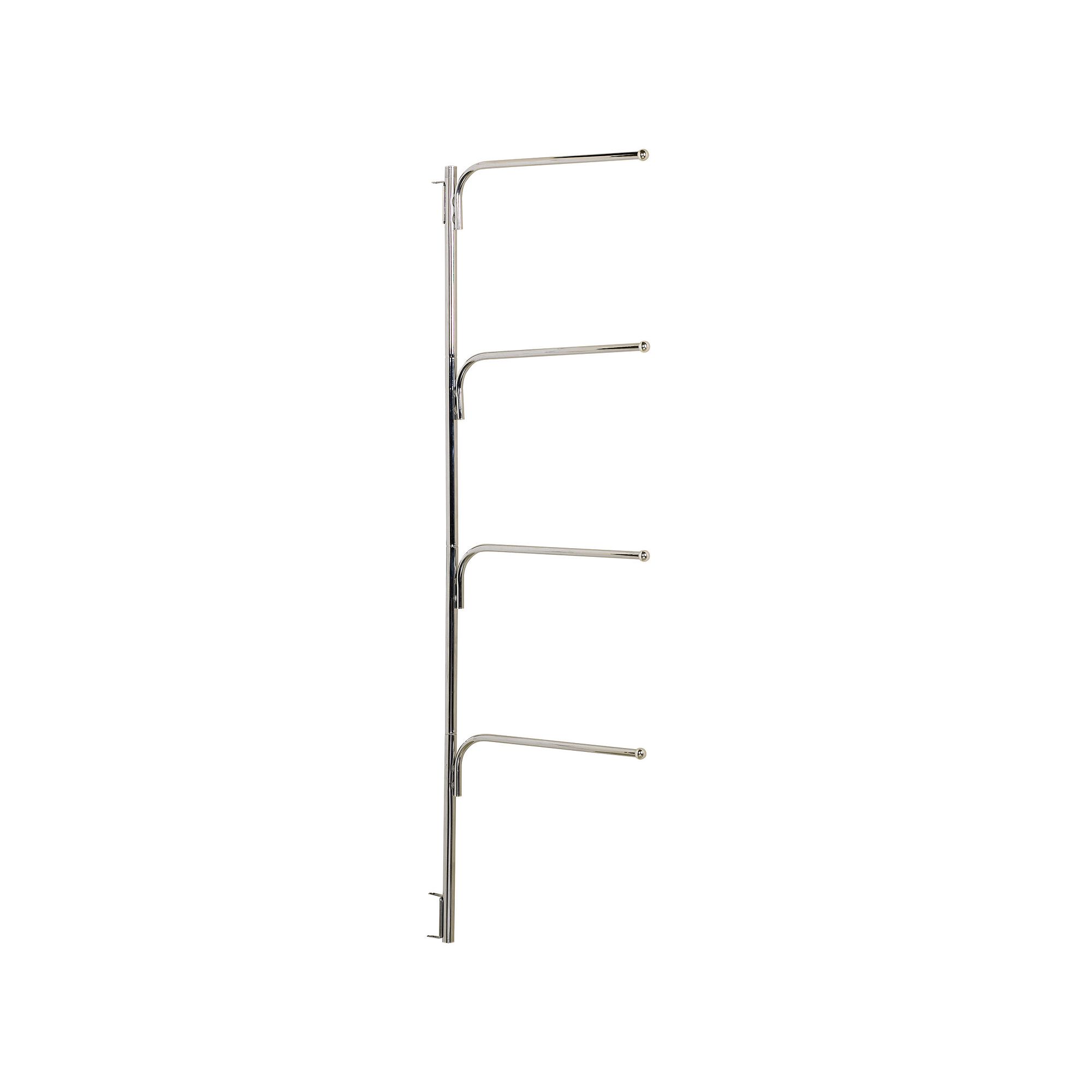 Hinge-It Clutterbuster Valet Stainless Steel Family Towel Bar, Grey