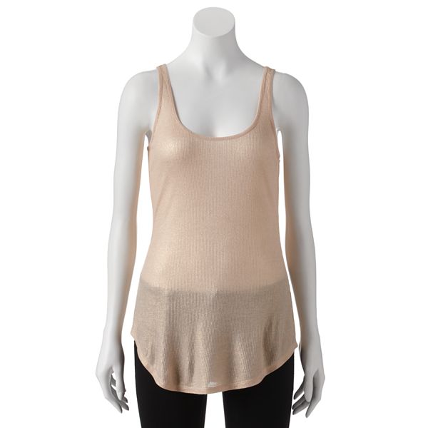 Women's Jennifer Lopez Ribbed Foil Tank