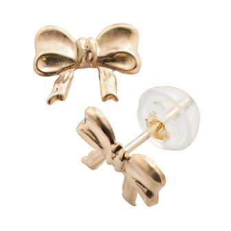 Junior Jewels Kids 14k Gold Bow Stud Earrings