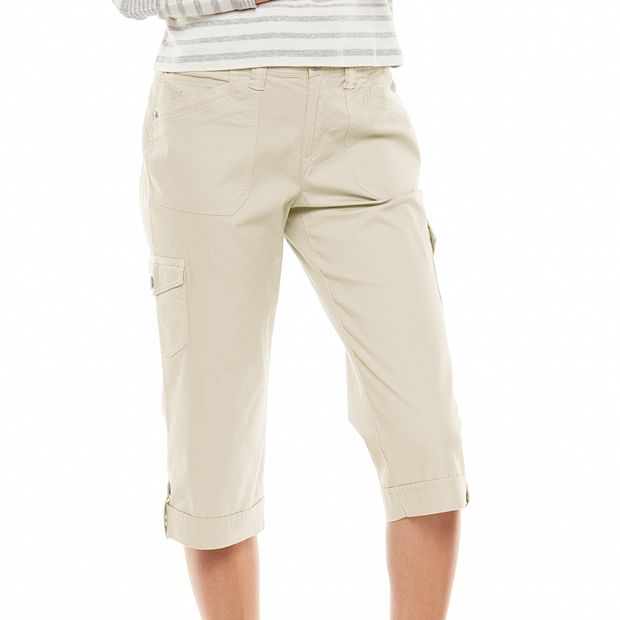 Trendy Gloria Vanderbilt Brown Cargo Capris 20W