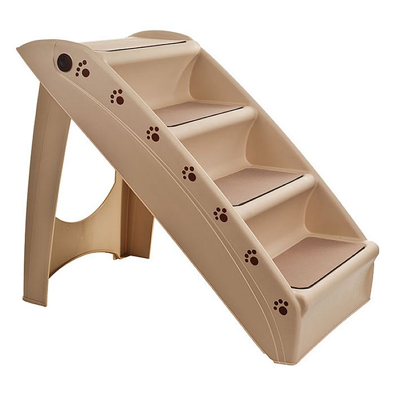 PAW Foldable Pet Staircase, Beig/Green