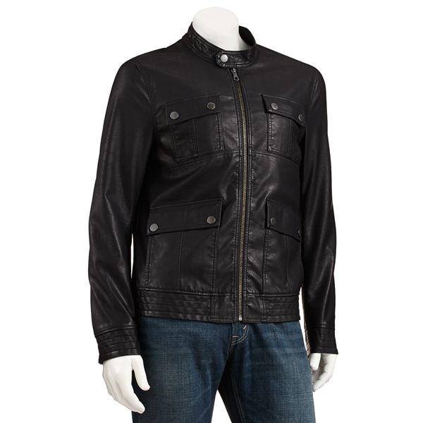Marc Anthony Slim-Fit 4-Pocket Faux-Leather Jacket - Men