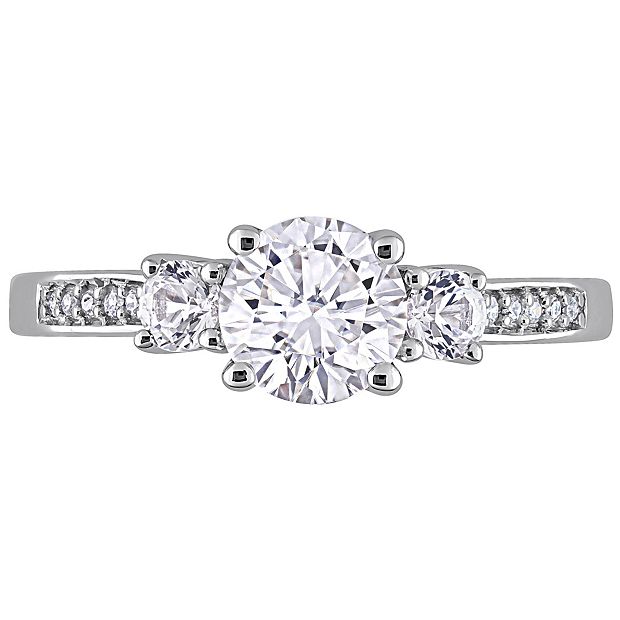 Stella Grace 10k White Gold Lab Created White Sapphire Diamond