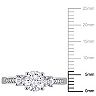 Stella Grace 10k White Gold Lab-Created White Sapphire and Diamond Accent 3-Stone Engagement Ring