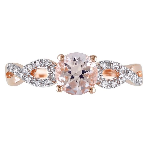 Stella Grace 10k Rose Gold Morganite & 1/4 Carat T.W. Diamond