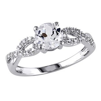 Stella Grace 10k White Gold 1/10 Carat T.W. Diamond & Lab-Created White  Sapphire Twist Wedding Ring