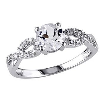 Stella Grace 10k White Gold 1/10 Carat T.W. Diamond & Lab-Created White Sapphire Twist Wedding Ring Stella Grace 10k White Gold 1/10 Carat T.W. Diamond & Lab-Created White Sapphire Twist Wedding Ring