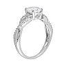 Stella Grace 10k White Gold 1/10 Carat T.W. Diamond & Lab-Created White Sapphire Twist Wedding Ring