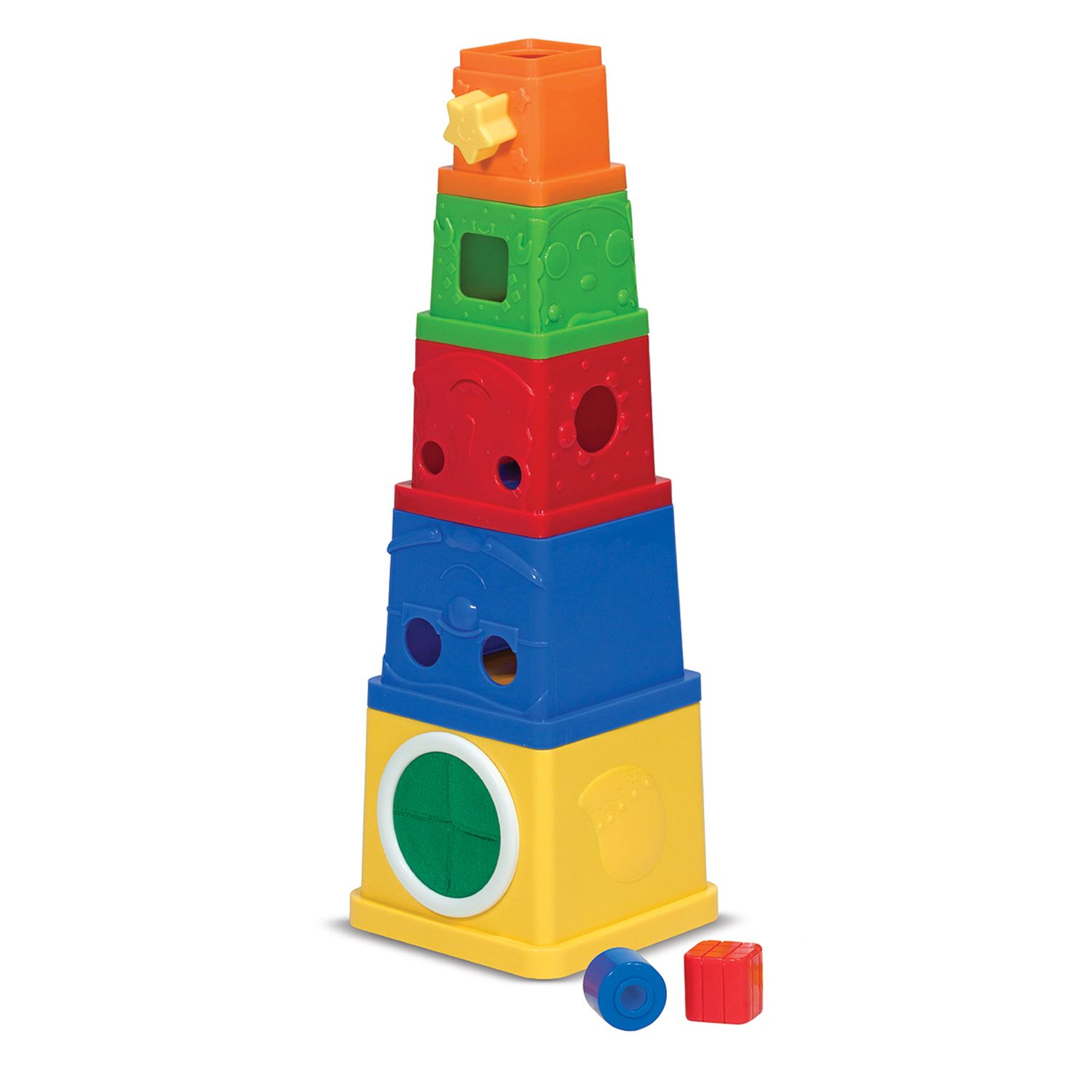 kids stacking blocks