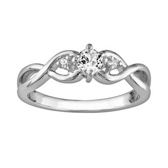 Stella Grace Sterling Silver Lab-Created White Sapphire and Diamond Accent Infinity Ring