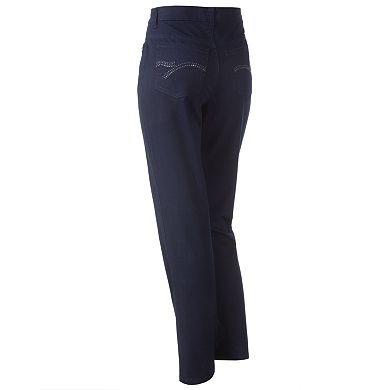 Petite Gloria Vanderbilt Amanda Embellished Tapered Jeans
