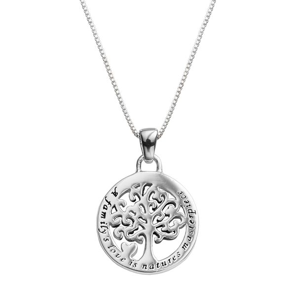 Timeless Sterling Silver Family Tree Pendant