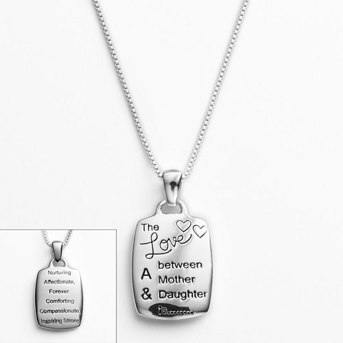 Timeless Sterling Silver Mother Daughter Pendant