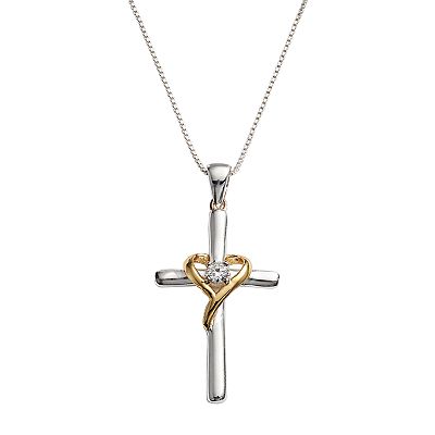 850(c) SWIRLED TWO-TONE STERLING 1 retailer IN. CROSS PENDANT CHARM