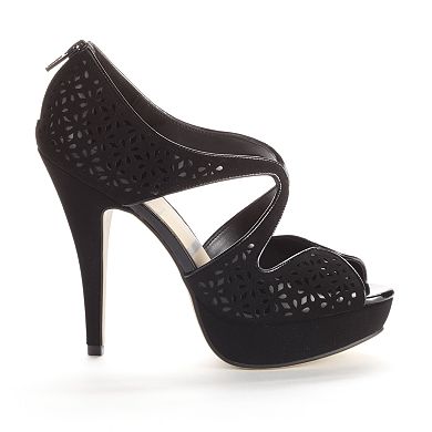 ELLE™ Cutout Peep-Toe Platform High Heels - Women