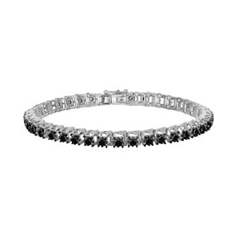 Sterling Silver 3 ct T.W. Black Diamond Tennis Bracelet