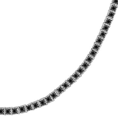 Sterling Silver 3-ct. T.W. Black Diamond Tennis Bracelet