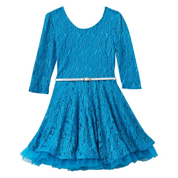 Girls 716 Knitworks Lace Skater Dress