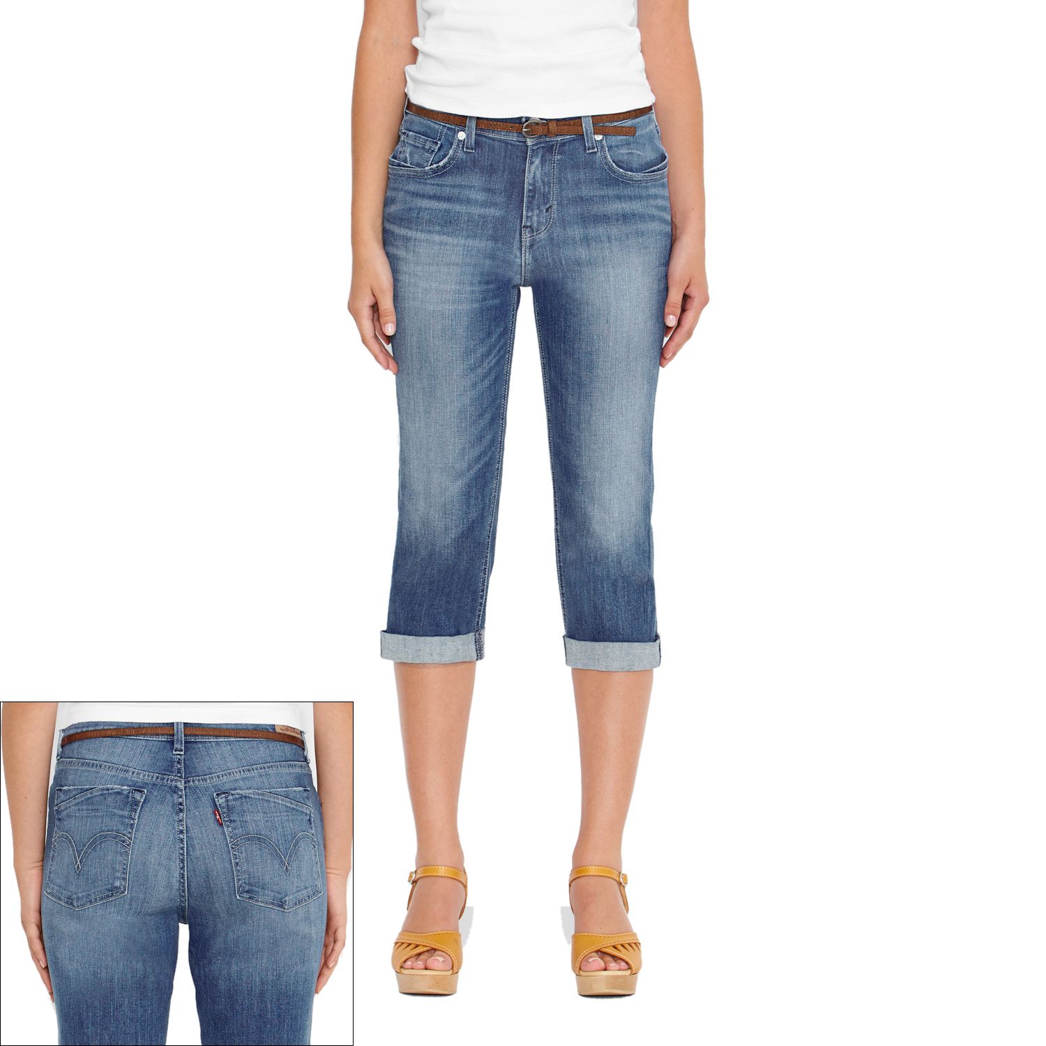 Levi's 515 Cuffed Denim Capris - Women's