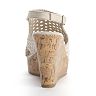 mudd crochet wedge sandals