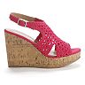 mudd crochet wedge sandals