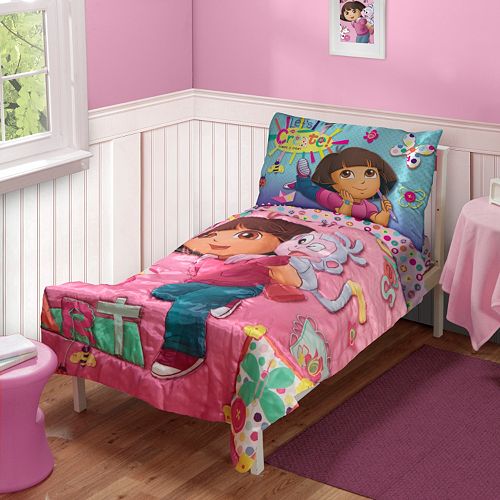 Dora The Explorer 4 Pc Toddler Bedding Set