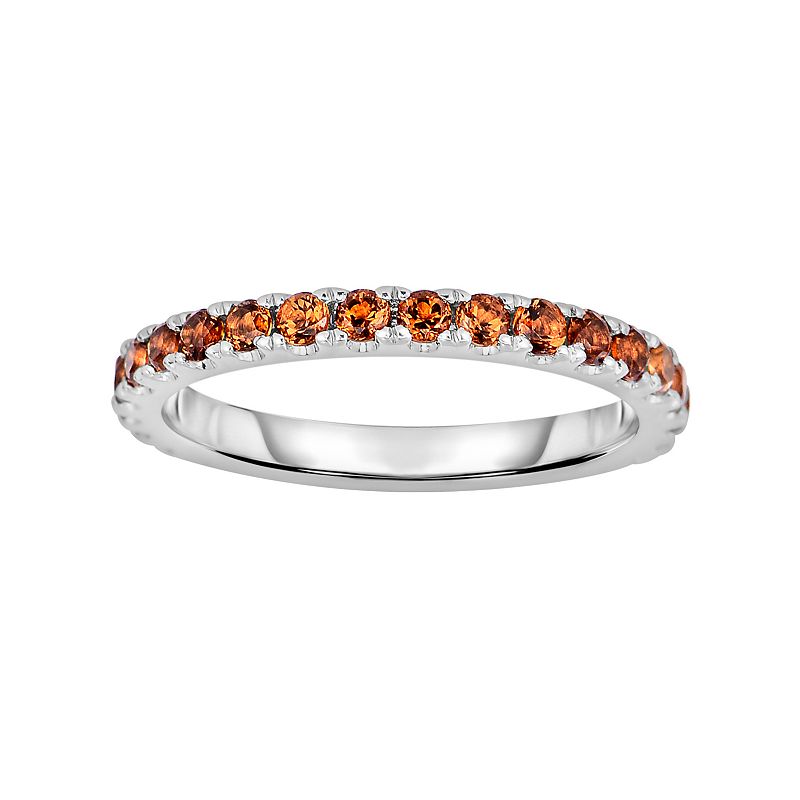 Oro Leoni Sterling Silver Citrine Eternity Ring, Womens, Size: 6, Yellow