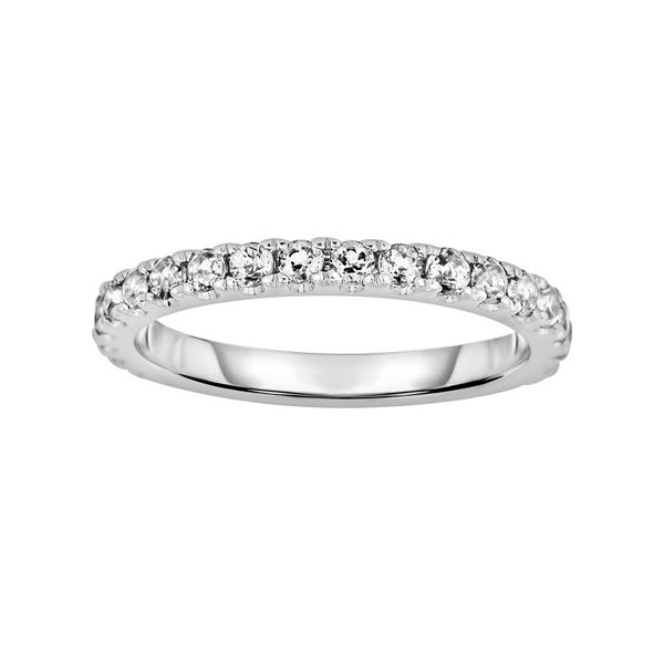 Oro Leoni Sterling Silver White Topaz Eternity Ring