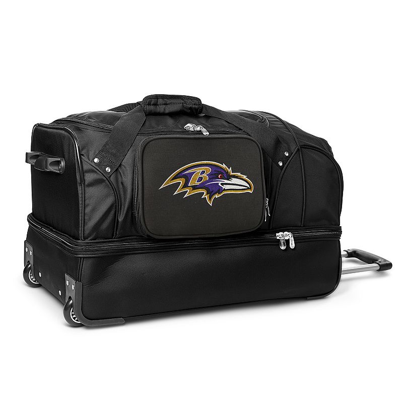 Baltimore Ravens 27-in. Wheeled Drop-Bottom Duffel Bag, Black