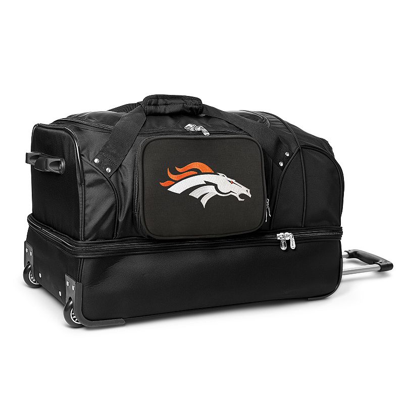 Denver Broncos 27-in. Wheeled Drop-Bottom Duffel Bag, Black