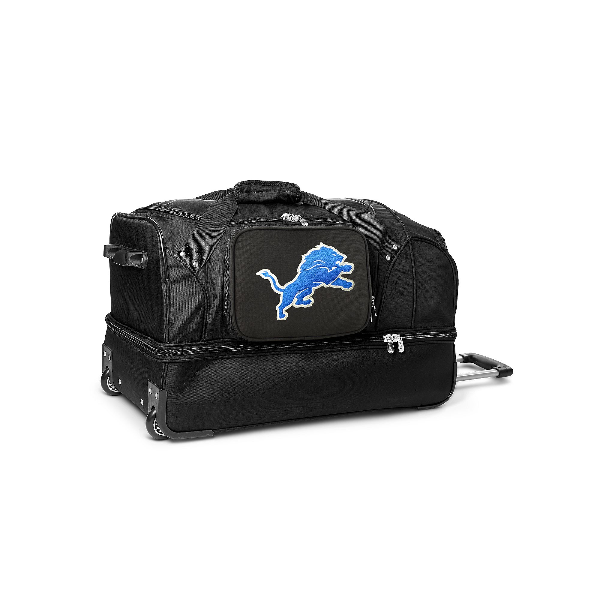 Detroit Lions 27-in. Wheeled Drop-Bottom Duffel Bag, Black