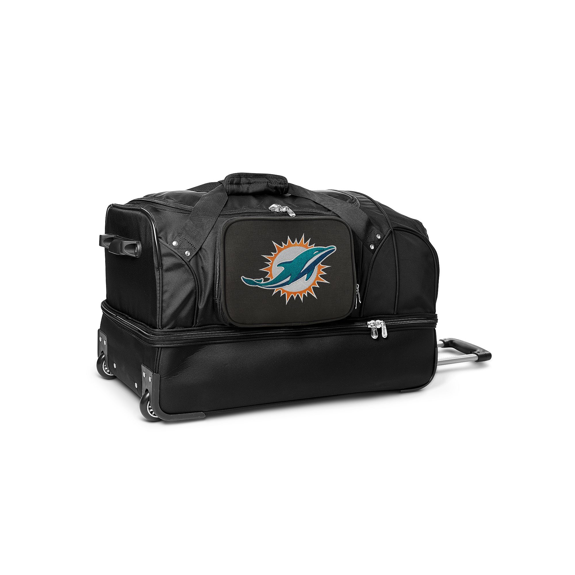 Miami Dolphins 27-in. Wheeled Drop-Bottom Duffel Bag, Black