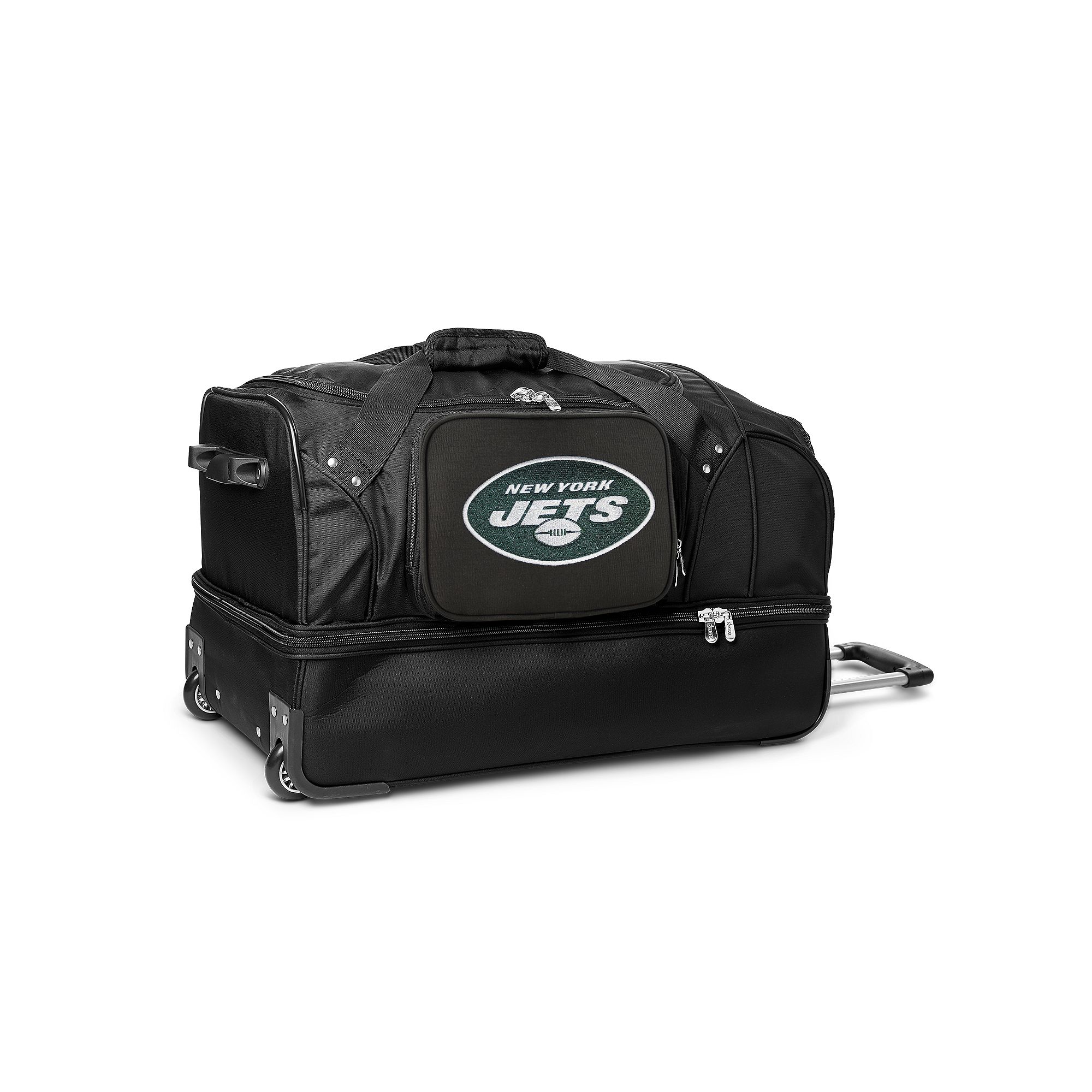 New York Jets 27-in. Wheeled Drop-Bottom Duffel Bag, Black