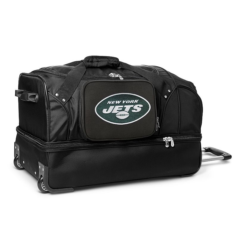 New York Jets 27-in. Wheeled Drop-Bottom Duffel Bag, Black