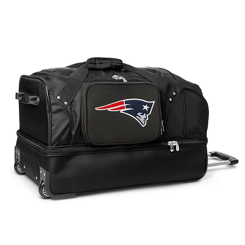 New England Patriots 27-in. Wheeled Drop-Bottom Duffel Bag, Black