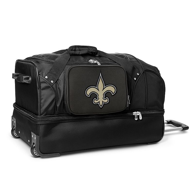 New Orleans Saints 27-in. Wheeled Drop-Bottom Duffel Bag, Black