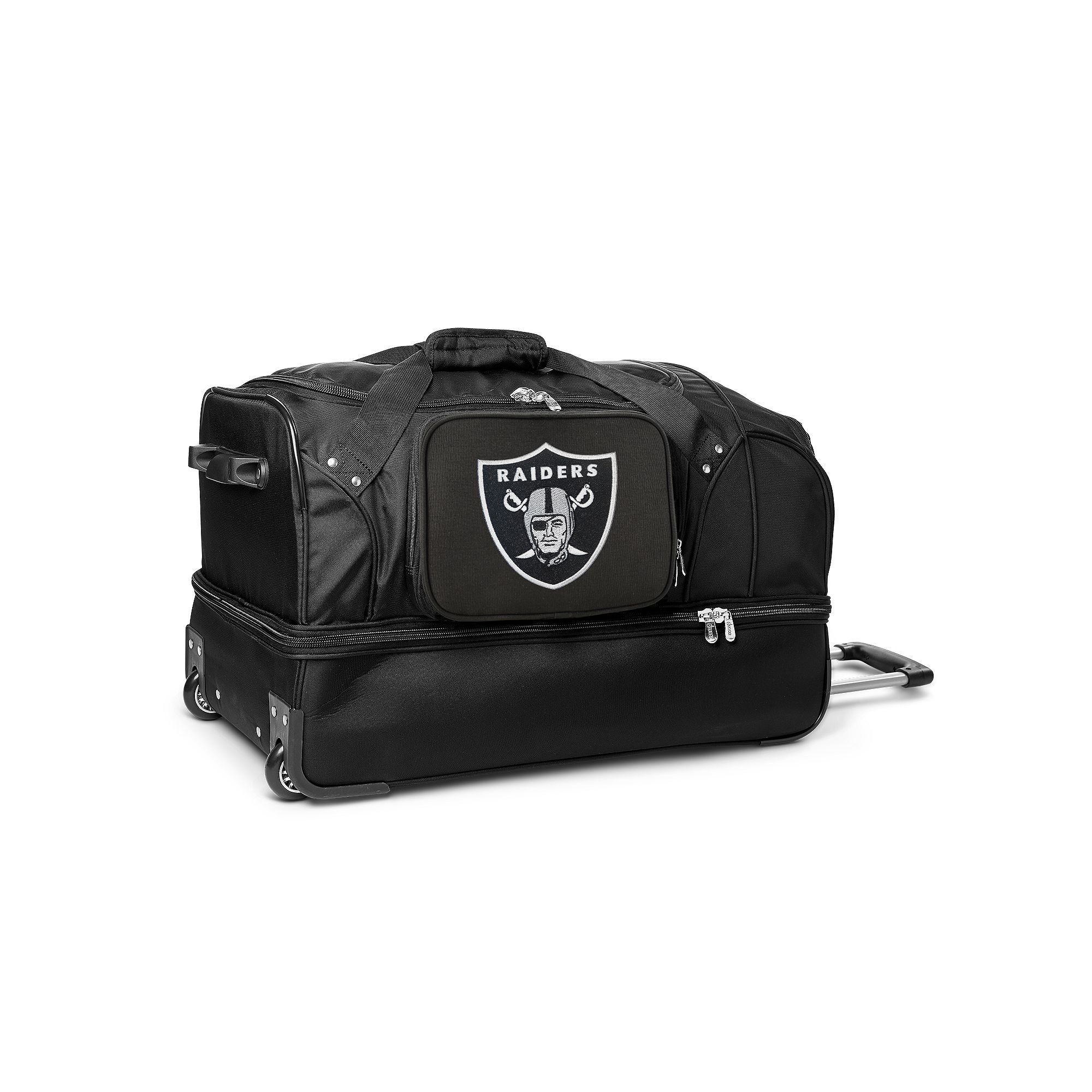 Oakland Raiders 27-in. Wheeled Drop-Bottom Duffel Bag, Black