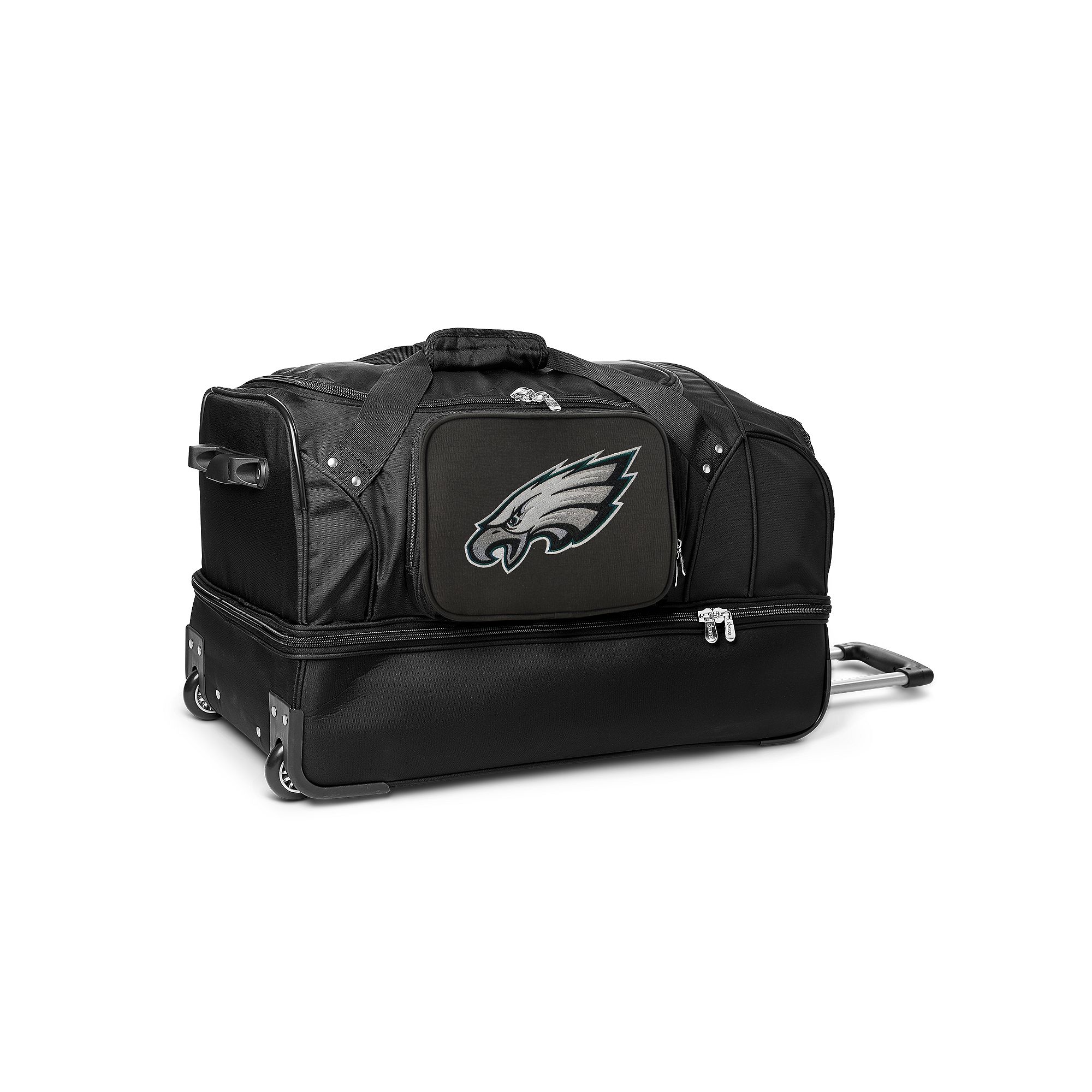 Philadelphia Eagles 27-in. Wheeled Drop-Bottom Duffel Bag, Black
