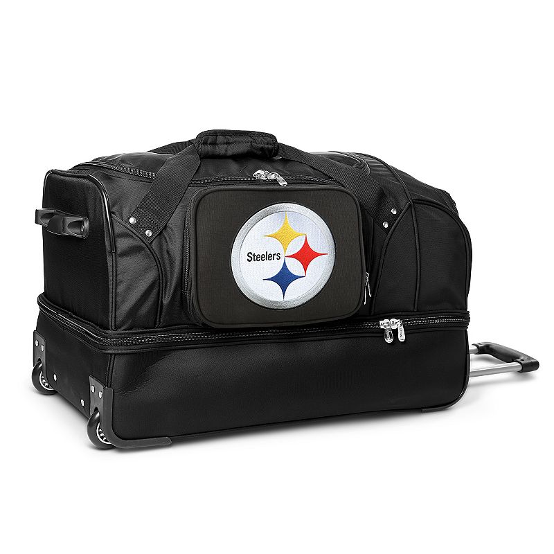 Pittsburgh Steelers 27-in. Wheeled Drop-Bottom Duffel Bag, Black