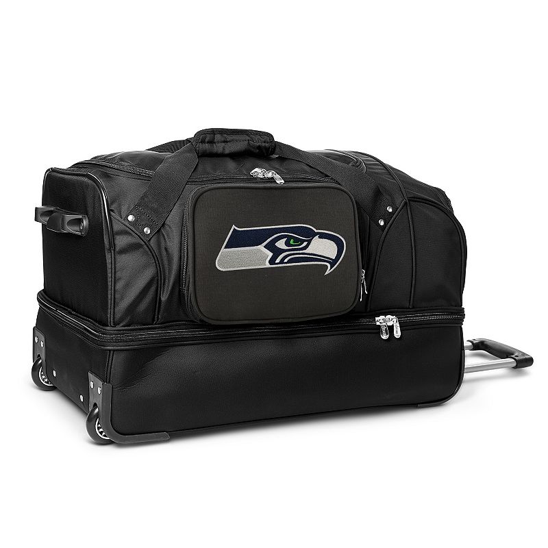 Seattle Seahawks 27-in. Wheeled Drop-Bottom Duffel Bag, Black
