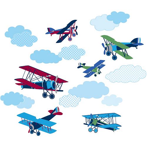 WallPops Mighty Vintage Planes Wall Decals