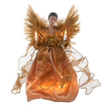 Kurt Adler 13 in LED Gold Angel Christmas Tree Topper