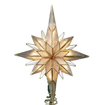 Kurt Adler LED Capiz Shell Bethlehem Star Christmas Tree Topper