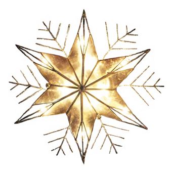 Kurt Adler 10 in LED Capiz Shell Snowflake Christmas Tree Topper