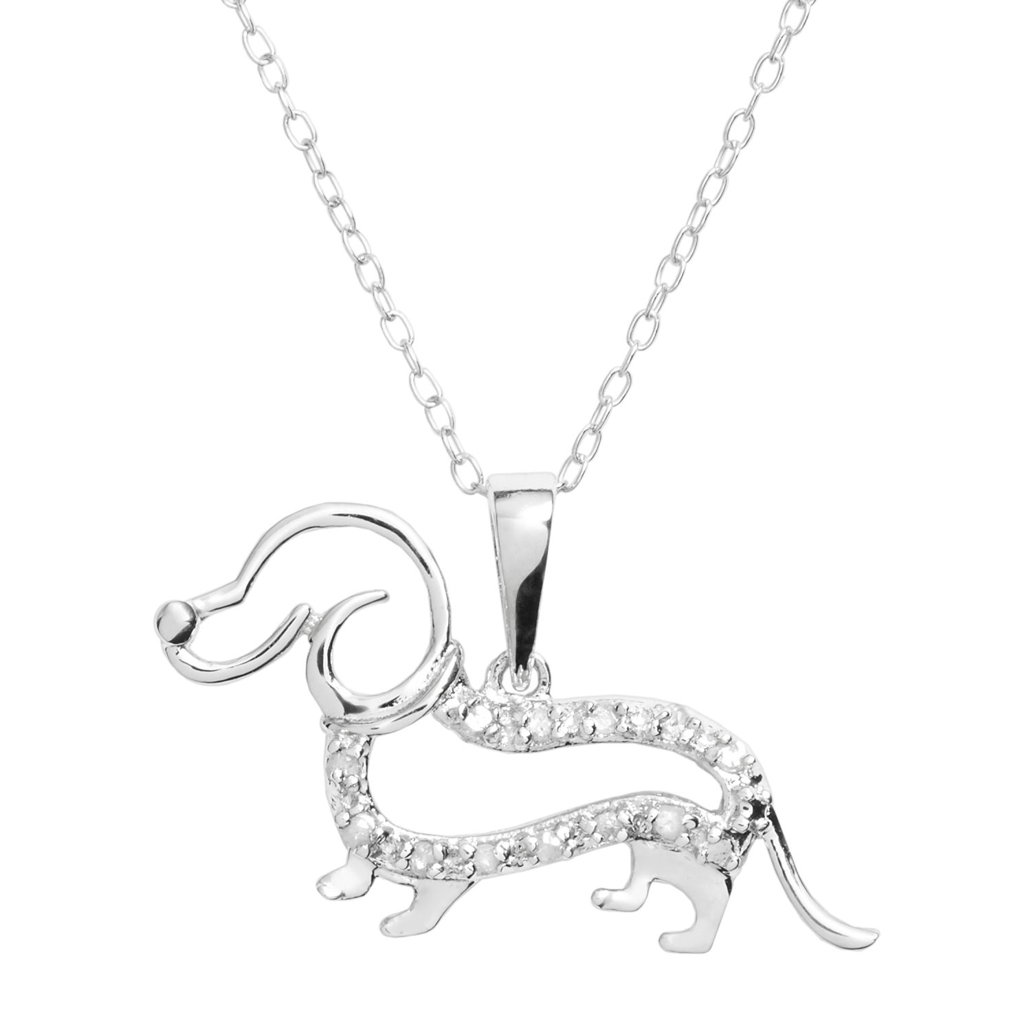 silver dog pendant
