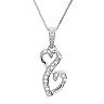 Love Is Forever Sterling Silver 1/10-ct. T.W. Diamond Double Heart Pendant